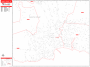 Santa Cruz  Wall Map Red Line Style